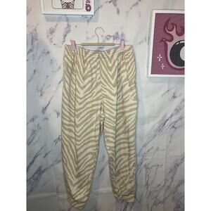 PINK Zebra print tan oversized sweatpants sz XL